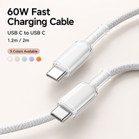 Câble de données USB 2.0 USB-C vers USB-C 480 Mbps 60 W 3 A Charge rapide en nylon tressé avec cuivre étamé motif cristal de glace Vente en gros