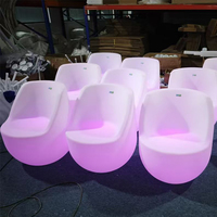 Tabouret de bar lumineux en plastique LED, chaise de bar moderne rotomoulée, certification CE ROHS, AC 110-240V pour bar à domicile, salle de sport, fête