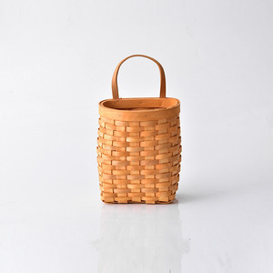 Panier de rangement en copeaux de bois tissé à la main avec poignée, panier de pique-nique, sortie d'usine - Product Image 1