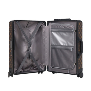 Maleta de Gran Capacidad con Ruedas Giratorias, Diseño Vintage a Cuadros, Material PU, para Mudanzas Internacionales, Viajes, Equipaje de Avión - Product Image 4