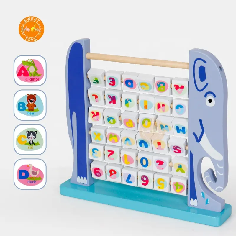 Early Educational Learning Game English Letter Flip Frame multi-functional wooden children toys learning board rack