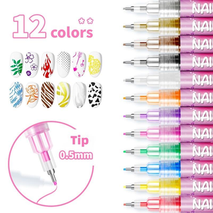 XY Factory Direct 2025 TikTok Smash Hit 12 Stylos marqueurs acryliques 0,3 mm Pointe aiguille Fineliner Set Effaçable <span class=keywords><strong>à</strong></span> sec Effaçable <span class=keywords><strong>à</strong></span> l'eau Papier DIY - Product Image 2