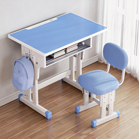 Ensemble de bureau et chaise réglables pour étudiants, structure en acier, mobilier scolaire ergonomique avec support pour livres pour salle de classe