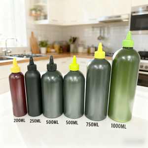 Botella Dispensadora de Aceite de Oliva Premium <span class=keywords><strong>Negra</strong></span> y Verde de 750 ml, 500 ml, Botella Italiana para Exprimir Salsa de Aceite de Oliva de 200 ml, 100 ml, Envase - Product Image 5