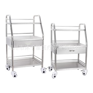 Carrito de Instrumentos de Acero Inoxidable Mu Zixing de 3 Niveles con Cajón para Uso en Hospitales y Clínicas - Product Image 1