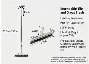 Wholesale Aluminum Extendable Floor <b>Scrub</b> Brush Long Handle, V-Shaped Tile and Grout Brush, Wholesale Bathroom Cleaning Brush - Product Image 2