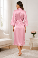 Robe en satin de soie personnalisable, légère et douce, style kimono, pour se détendre en été