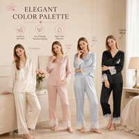 Ensemble pyjama en satin de soie pur à manches longues et boutonnage frontal pour femme, prêt à être expédié, livraison rapide, vêtements de détente de luxe pour la maison