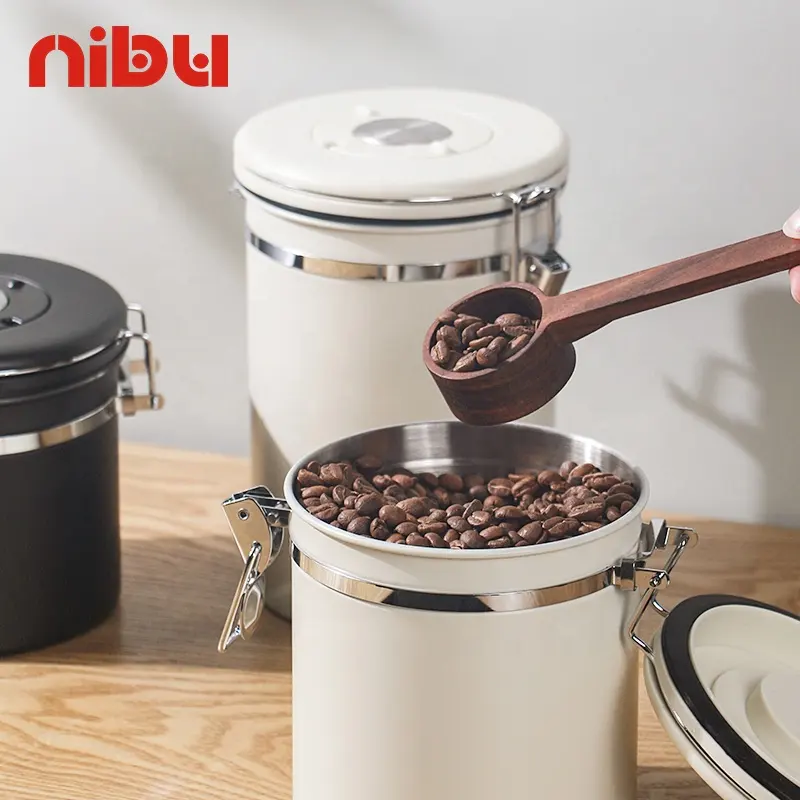 Nibu गर्म Co2 वाल्व सील कॉफी कंटेनर धातु खाद्य भंडारण कॉफी कनस्तर जार वायुरोधी कर सकते हैं