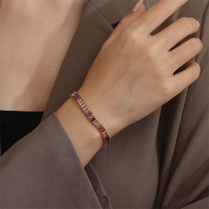High Quality Crystal Women Statement Chain <b>Bracelet</b> Fashion Bling Cubic Zircon Tennis <b>Bracelet</b> for Women - Product Image 5