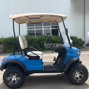 Carrito de Golf Eléctrico Todoterreno de 2 Plazas Azul, Vehículo Personal Elevado para Turismo - Product Image 4