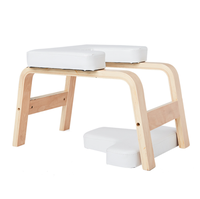 Banc d'inversion pliable pour exercices de yoga avec coussinets en PU et bois, chaise d'entraînement pour postures inversées, couleur personnalisable