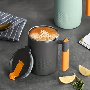 Mug à café en acier inoxydable de 15 oz à double paroi isolé sous vide avec couvercle pour café, thé, bureau, voyage - Product Image 2