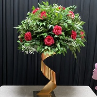Arrangement floral de roses artificielles en soie blanches, grandes boules de fleurs pour centres de table de mariage, RHD 50cm 60cm 70cm 80cm