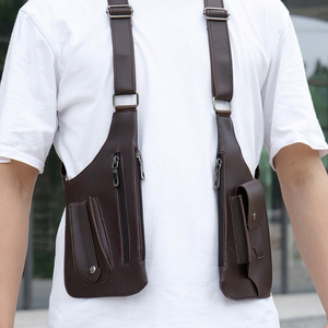 Sac de pêche à double bandoulière, imperméable en PU, multi-poches, sac bandoulière antivol pour l'extérieur, multi-usages - Product Image 1