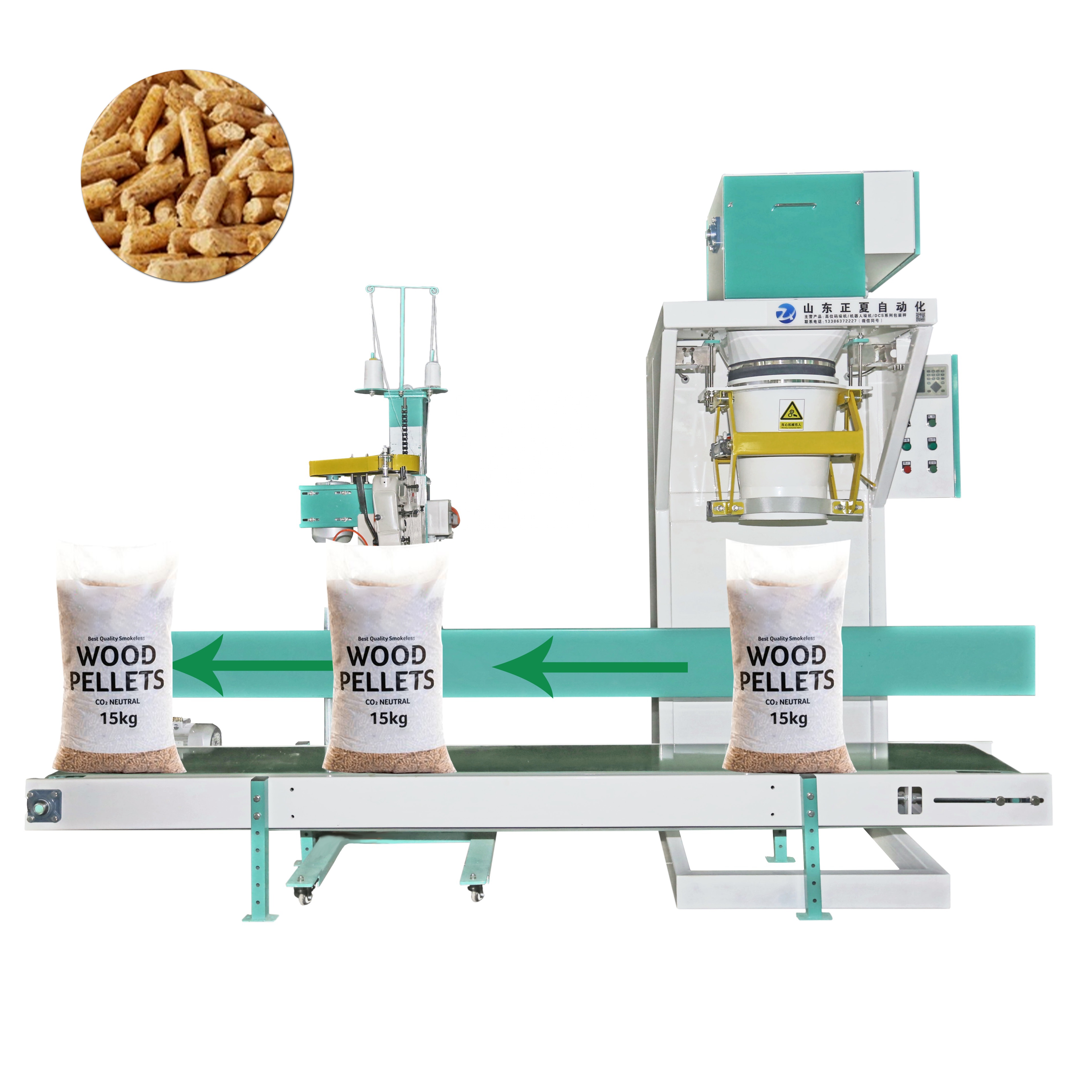 Maquina Envasadora De Pellets De Madera De 15kg, Maquina Llenadora
