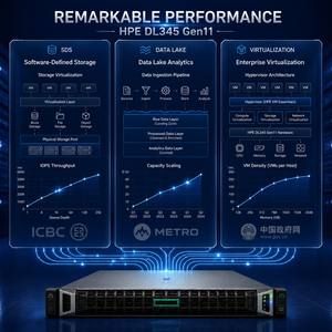 Serveur Rack 2U ProLiant DL345 Gen11 avec processeur EPYC 160 cœurs, 3 To DDR5 6400 MHz, 36x EDSFF NVMe PCIe Gen5, Stockage Logiciel Défini (SDS) et GPU - Product Image 2