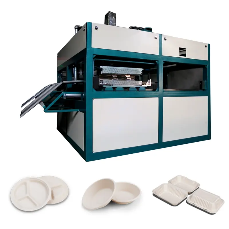 Plate Lunch Food Box Making Machine/Wheat Straw Sugarcane Bagasse To Pulp molding Tableware Paper Plate Machine