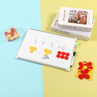 Comptoirs circulaires en plastique bicolores personnalisés (rouge et jaune) non magnétiques – Ressources mathématiques pour la formation aux opérations