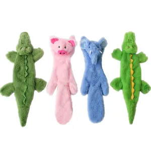 厂家批发鳄鱼猪大象狗吱吱毛绒玩具