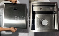 Évier de cuisine moderne en acier inoxydable SS304, noir mat de luxe, encastré, avec robinet pliable