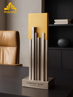Trophée Empilable Premium en Métal 3D Moderne, Design Abstrait Gravé, pour Récompenses d'Excellence Professionnelle, Collection Printemps 2026