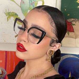 Gafas de Computadora con Marco Grande, Estilo Vintage, para Mujer, con Logotipo Personalizado, Media Montura, Ojo de Gato, Anti Luz Azul - Product Image 2