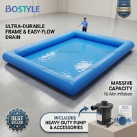 Piscine gonflable carrée sur mesure avec logo, grande piscine gonflable pour événements aquatiques en plein air, piscine à bulles