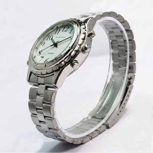 Montre parlante personnes malvoyantes Quartz cuir de luxe hommes femmes acier inoxydable anglais parlant montre pour les personnes aveugles - Product Image 2