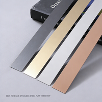 Pita Lis Dekoratif Dinding & Plafon Bahan Stainless Steel Perekat Sendiri Warna Titanium Gold Black Rose