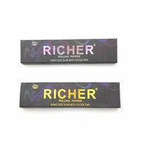 Papier à rouler personnalisé avec logo, filigrane, gomme arabique 100% naturelle, estampé à l'or et à l'argent, avec fermeture à clip, 32 filtres par carnet