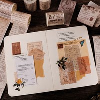 Ruban Washi Série Rétro Européenne et Américaine, Autocollants Décoratifs Créatifs pour Journal, Matériaux de Scrapbooking et de Bricolage