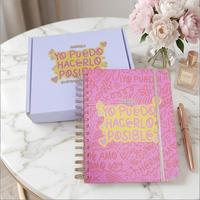 Agenda personnalisé imprimé en couleur, couverture en tissu PP, reliure spirale, 12 onglets, carnet
