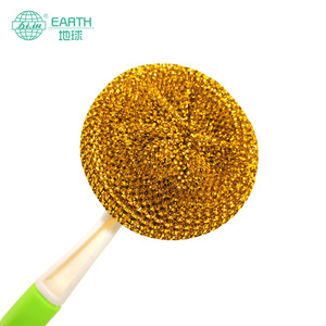 Earth Pot Scrubber Stainless Steel Wool Long Handle Kitchen Cleaning Tool Durable Solid Shape - Product Image 3