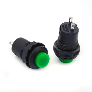 DS-425A 12mm Green Self-locking 3A 125VAC 1.5A 250VAC Self Latching ON/OFF Push Button Switch
