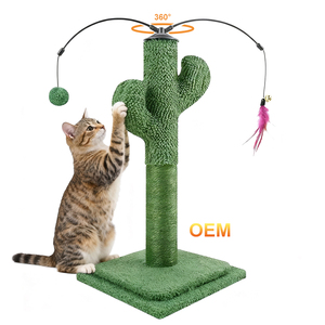 Jouet d'escalade multifonctionnel intelligent et sûr pour chatons, en forme de cactus, avec griffoir en sisal pour l'intérieur, anti-ennui - Product Image 1