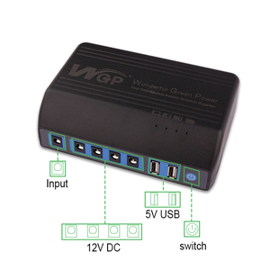 Alimentation de secours WGP Sorties multiples sorties USB DC 5V 12V Mini batterie de secours pour routeur WiFi Téléphone portable Lumière LED - Product Image 1