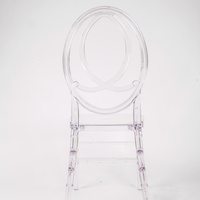 Chaise de jardin en résine PC pure et transparente, grande capacité de charge, dossier Infinity, pour événements et fêtes
