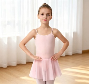 Abito da ballo senza schienale con cinturini, body da <span class=keywords><strong>ballerina</strong></span> rosa con gonna, <span class=keywords><strong>tutù</strong></span> da danza, costume da palcoscenico per ragazze - Product Image 2