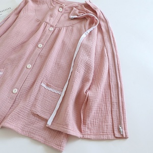 Vêtements d'allaitement post-opératoires pour femmes, faciles à porter et à retirer, couleur unie, en pur coton Dobby fin et respirant, pour dialyse - Product Image 3