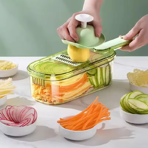 Coupe-pommes de terre en gros, trancheuse à légumes en acier inoxydable, panier, outil à fruits antidérapant, <span class=keywords><strong>julienne</strong></span>, <span class=keywords><strong>mandoline</strong></span> réglable, durable - Product Image 3