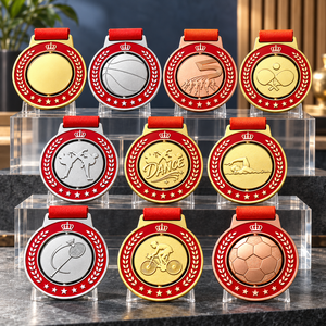 Medalla Deportiva Giratoria Semi-Personalizada con Insertos Deportivos Intercambiables, Grabado Personalizado en la Parte Posterior, Medalla de Premio de Metal OEM ODM para Competición - Product Image 1
