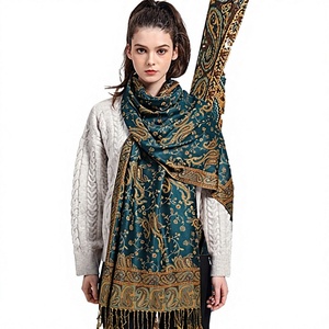 Paisley Jacquard Reversible <b>Shawl</b> <b>for</b> <b>Women</b> Pashmina Style Fringe Soft Warm Winter Autumn OEM Custom - Product Image 1