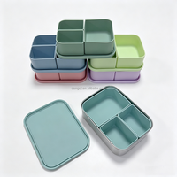 Maßgefertigte Auslaufsichere Edelstahl Bento-Lunchbox Lebensmittelbehälter mit Abnehmbaren Silikon-Trennwänden Bento-Box