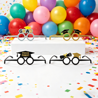 630018 Lot de 4 lunettes de graduation, Décorations de fête Classe de 2024, Accessoires de photomaton Félicitations diplômé, Lunettes en papier