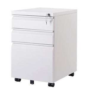 Armoire de classement à 3 tiroirs noire pour bureau avec serrure, armoire de classement mobile - Product Image 5
