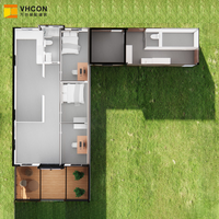Maison conteneur extensible de 40 pieds, maison conteneur commerciale adaptée aux projets de bureaux, de magasins et d'hôtels