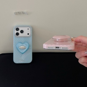 Custodia per telefono XP1346 a pois tinta unita compatibile <span class=keywords><strong>con</strong></span> <span class=keywords><strong>iPhone</strong></span> 17/16 PRO MAX, cover protettiva <span class=keywords><strong>con</strong></span> supporto a cuore per 15/14 - Product Image 1