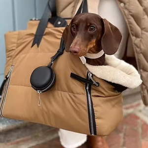 Borsa Tote Personalizzata per Cani e Gatti, Portatile, da Esterno, in Cotone e Poliestere, Grigia, Classica, Impermeabile, di Lusso, Stile Teddy Poodle - Product Image 5
