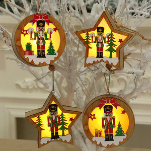 Christmas decorations, walnut soldier wooden <b>light</b>-<b>up</b> ornaments, Christmas <b>tree</b> ornaments, Christmas gifts - Product Image 2